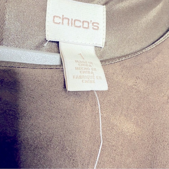 Chico's Tan Midi Sheath Dress Crew Neck Short Sleeve Chicos 1 NWT - Picture 7 of 9